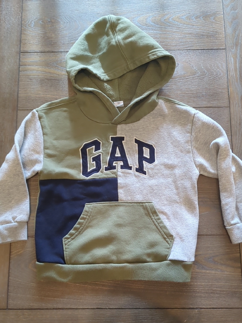 GAP Kids Colorblock Hoodie - Olive, Navy & Gray